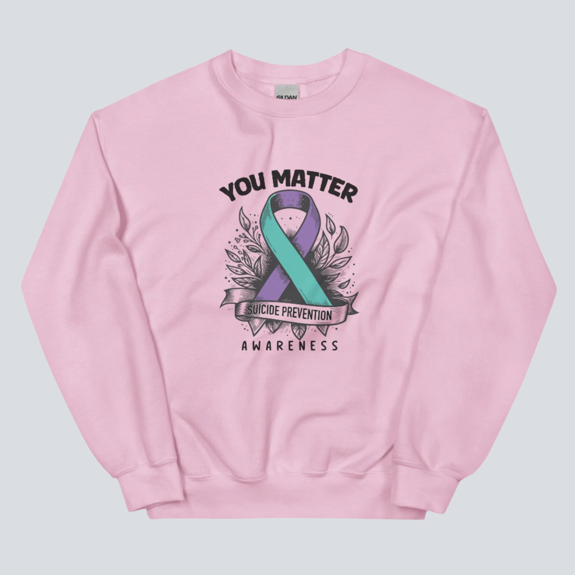 You Matter Suicide Prevention Unisex Sweatshirt light pink