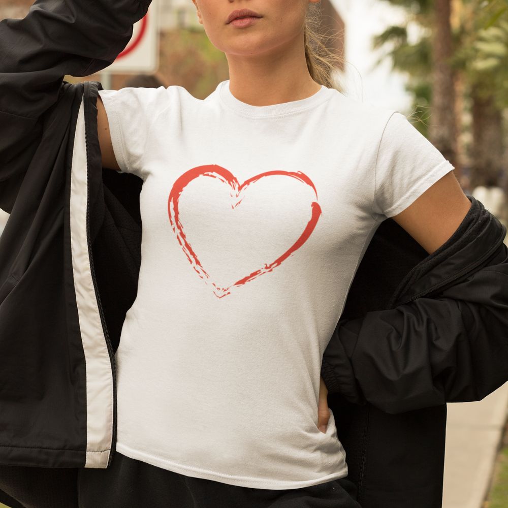 Heart Women's Relaxed T-Shirt (100% Cotton)